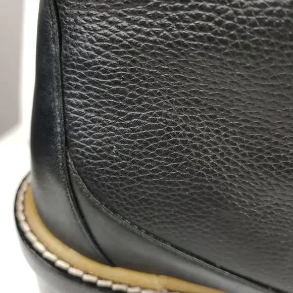 Tory Burch Miller 95mm Lug Sole Lace Up Bootie Black Hiking Boot Size 9.5 - Picture 13 of 14